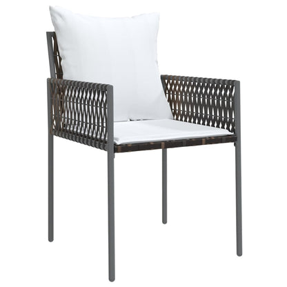 Sedie da Giardino con Cuscini 4pz Marroni 54x61x83cm Polyrattan - homemem39