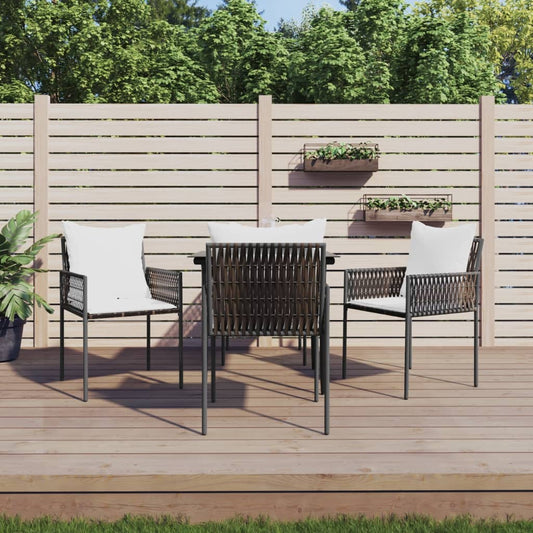 Sedie da Giardino con Cuscini 4pz Marroni 54x61x83cm Polyrattan - homemem39