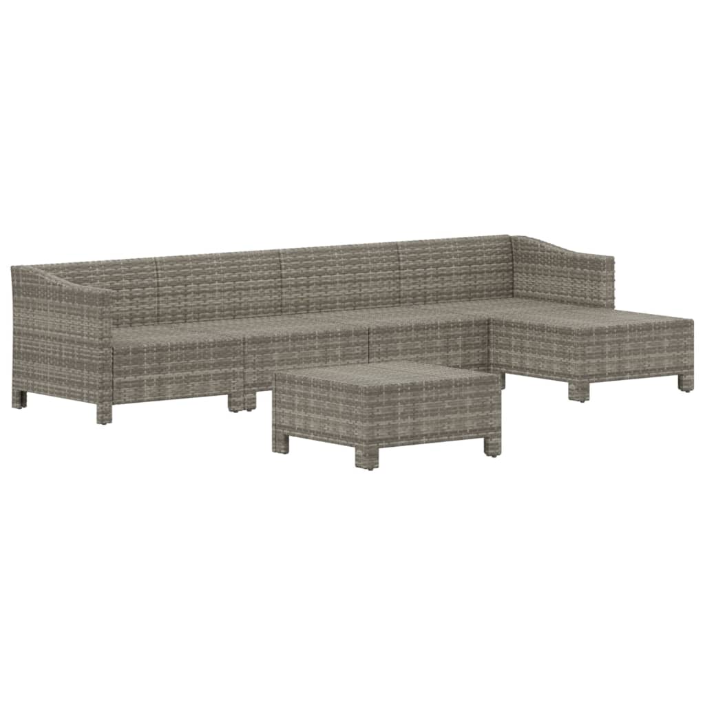 Set Divani da Giardino 6 pz con Cuscini in Polyrattan Grigio - homemem39