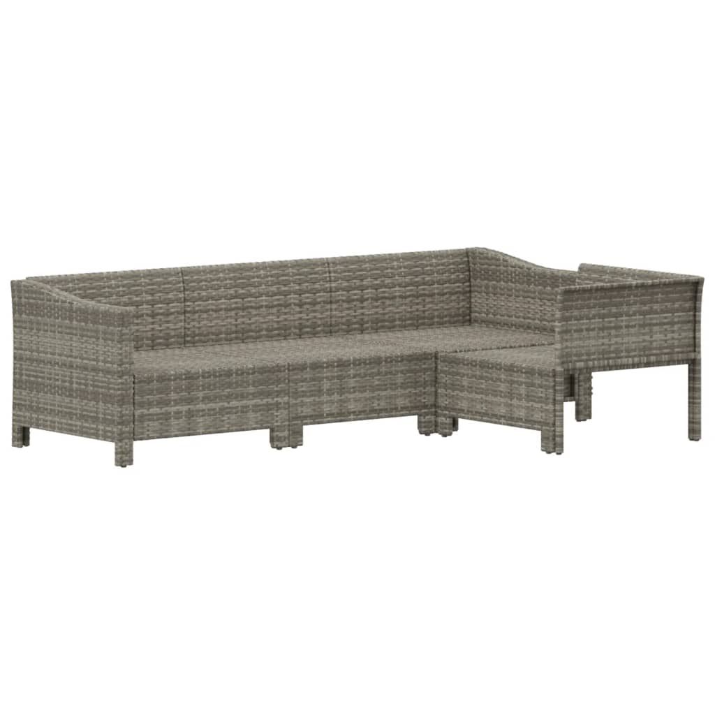 Set Divani da Giardino 4 pz con Cuscini in Polyrattan Grigio - homemem39