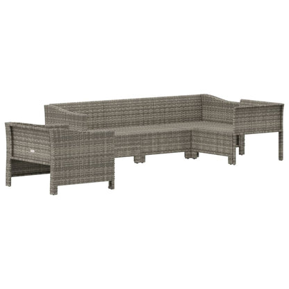 Set Divani da Giardino 5 pz con Cuscini in Polyrattan Grigio - homemem39