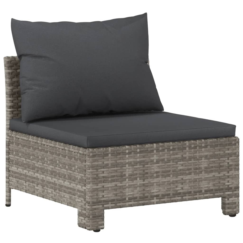 Set Divani da Giardino 6 pz con Cuscini in Polyrattan Grigio - homemem39