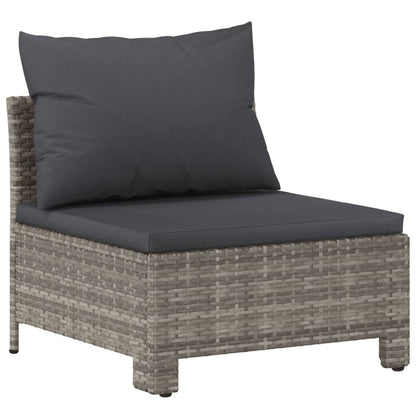 Set Divani da Giardino 7 pz con Cuscini in Polyrattan Grigio - homemem39