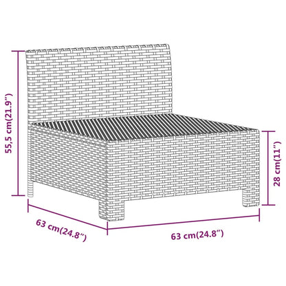 Set Divani da Giardino 7 pz con Cuscini in Polyrattan Grigio - homemem39