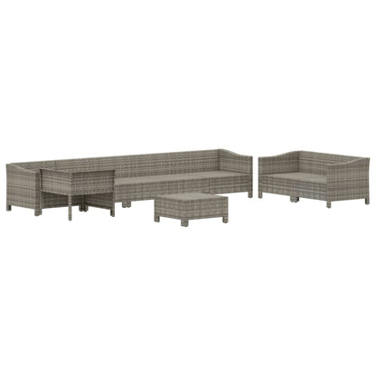 Set Divani da Giardino 9 pz con Cuscini in Polyrattan Grigio - homemem39