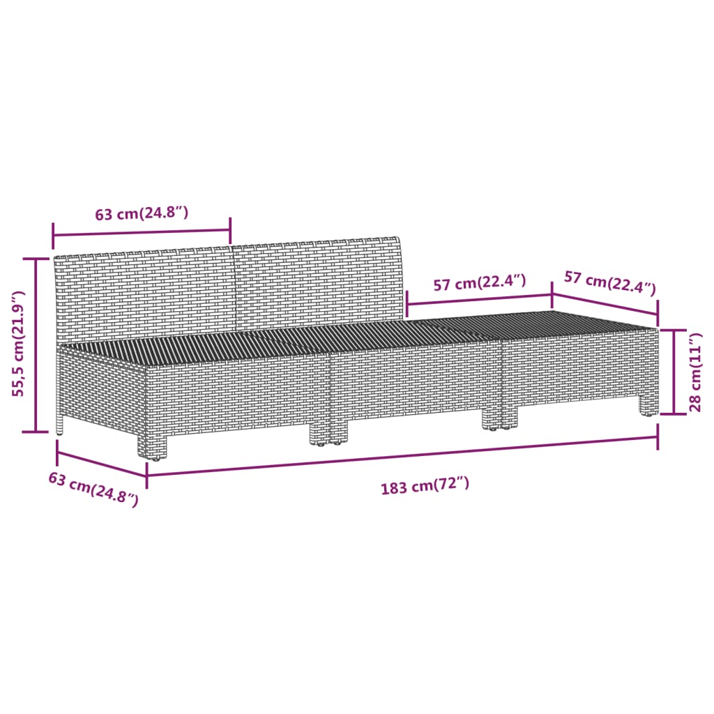 Set Divani da Giardino 7 pz con Cuscini in Polyrattan Grigio - homemem39