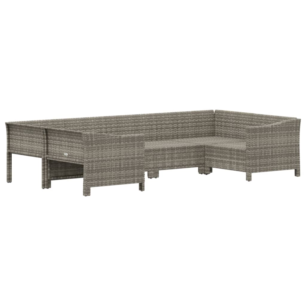 Set Divani da Giardino 6 pz con Cuscini in Polyrattan Grigio - homemem39