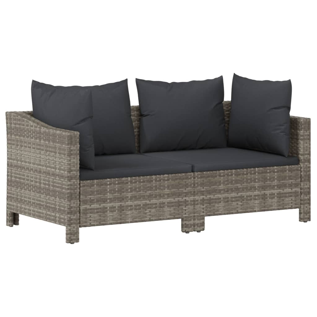 Set Divani da Giardino 6 pz con Cuscini in Polyrattan Grigio - homemem39