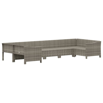 Set Divani da Giardino 7 pz con Cuscini in Polyrattan Grigio - homemem39