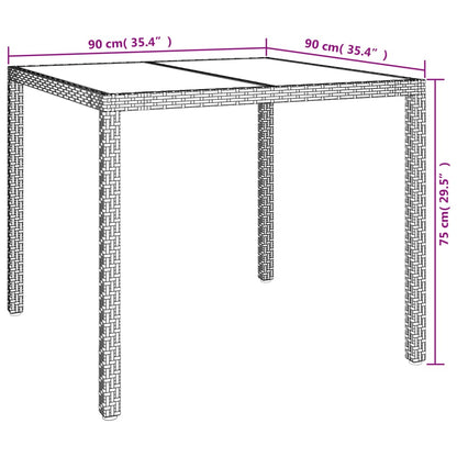 Set da Pranzo da Giardino 5pz con Cuscini in Polyrattan Marrone - homemem39