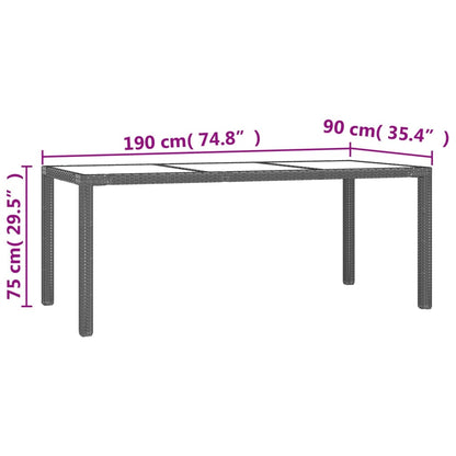 Set da Pranzo da Giardino 9 pz con Cuscini Nero in Polyrattan - homemem39