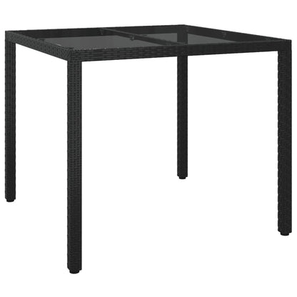 Set da Pranzo da Giardino 3 pz con Cuscini Nero in Polyrattan - homemem39