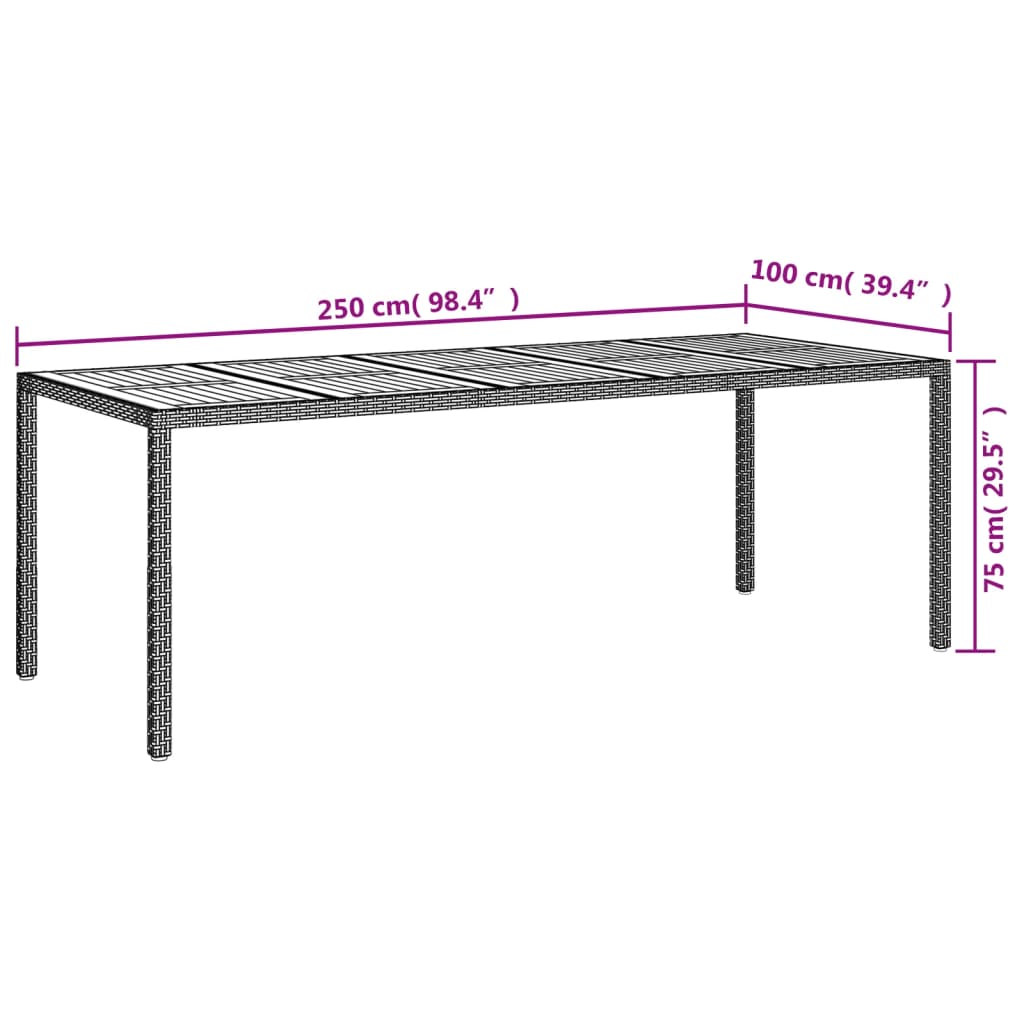 Set da Pranzo da Giardino 9 pz con Cuscini in Polyrattan Grigio - homemem39