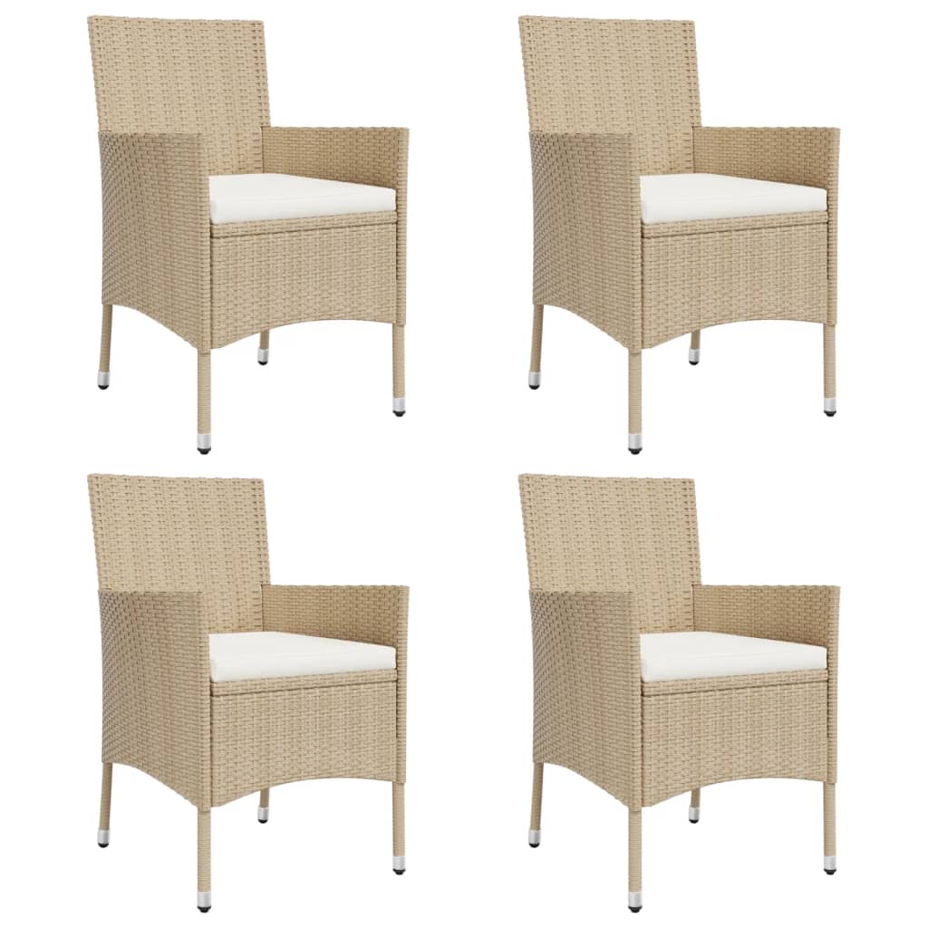 Set da Bistrò da Giardino 5 pz con Cuscini Beige in Polyrattan - homemem39