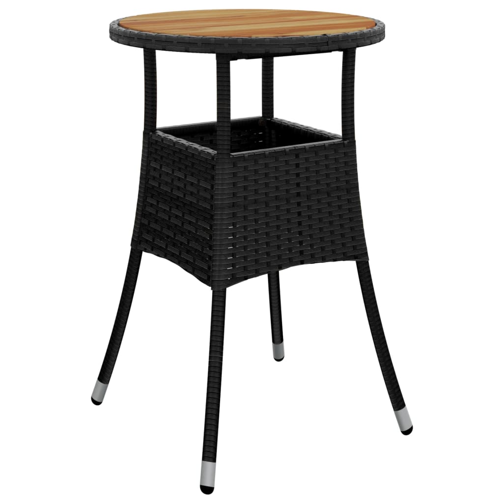 Set Bistrò da Giardino 5 pz con Cuscini in Polyrattan Nero - homemem39