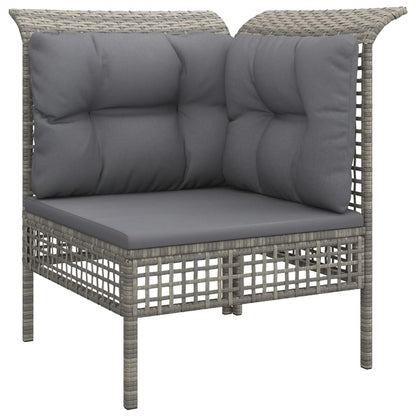 Set Divani da Giardino 3 pz con Cuscini in Polyrattan Grigio - homemem39