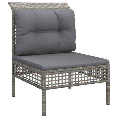 Set Divani da Giardino 3 pz con Cuscini in Polyrattan Grigio - homemem39