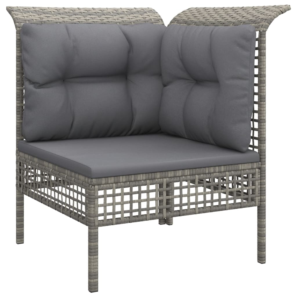 Set Divani da Giardino 12 pz con Cuscini in Polyrattan Grigio - homemem39