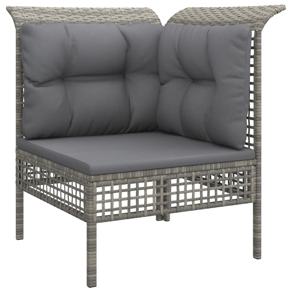 Set Divani da Giardino 6 pz con Cuscini in Polyrattan Grigio - homemem39