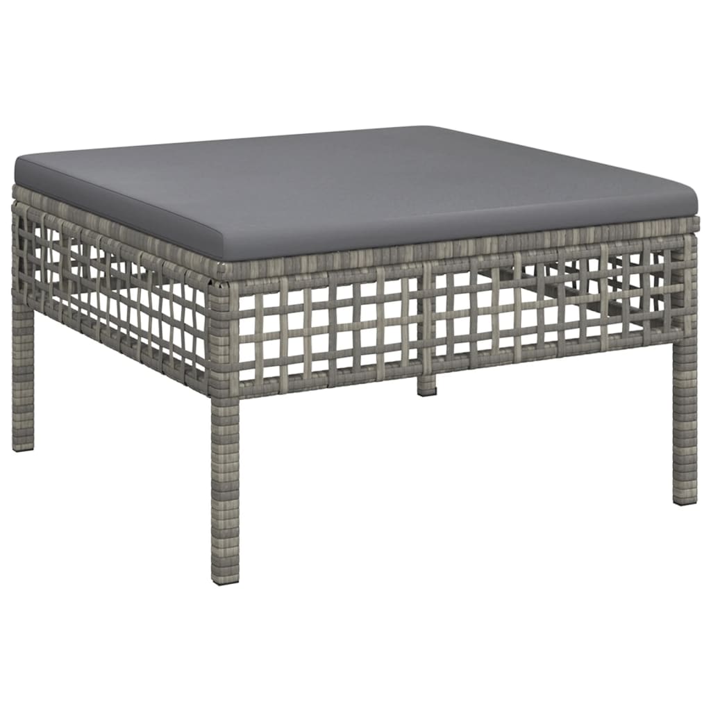 Set Divani da Giardino 6 pz con Cuscini in Polyrattan Grigio - homemem39