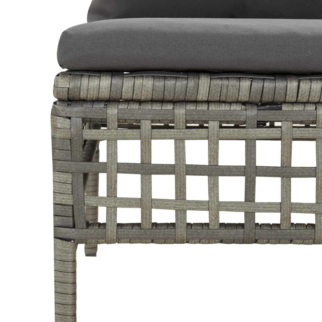 Set Divani da Giardino 6 pz con Cuscini in Polyrattan Grigio - homemem39