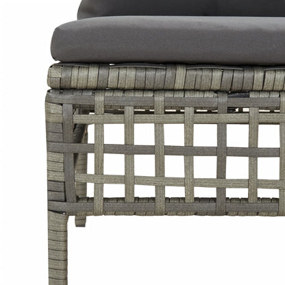 Set Divani da Giardino 7 pz con Cuscini in Polyrattan Grigio - homemem39