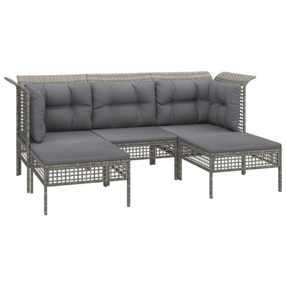 Set Divani da Giardino 9 pz con Cuscini in Polyrattan Grigio - homemem39