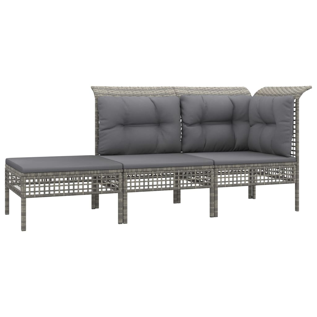 Set Divani da Giardino 13 pz con Cuscini in Polyrattan Grigio - homemem39