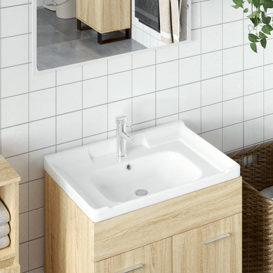 Lavandino da Bagno Bianco 61x48x23 cm Rettangolare in Ceramica - homemem39