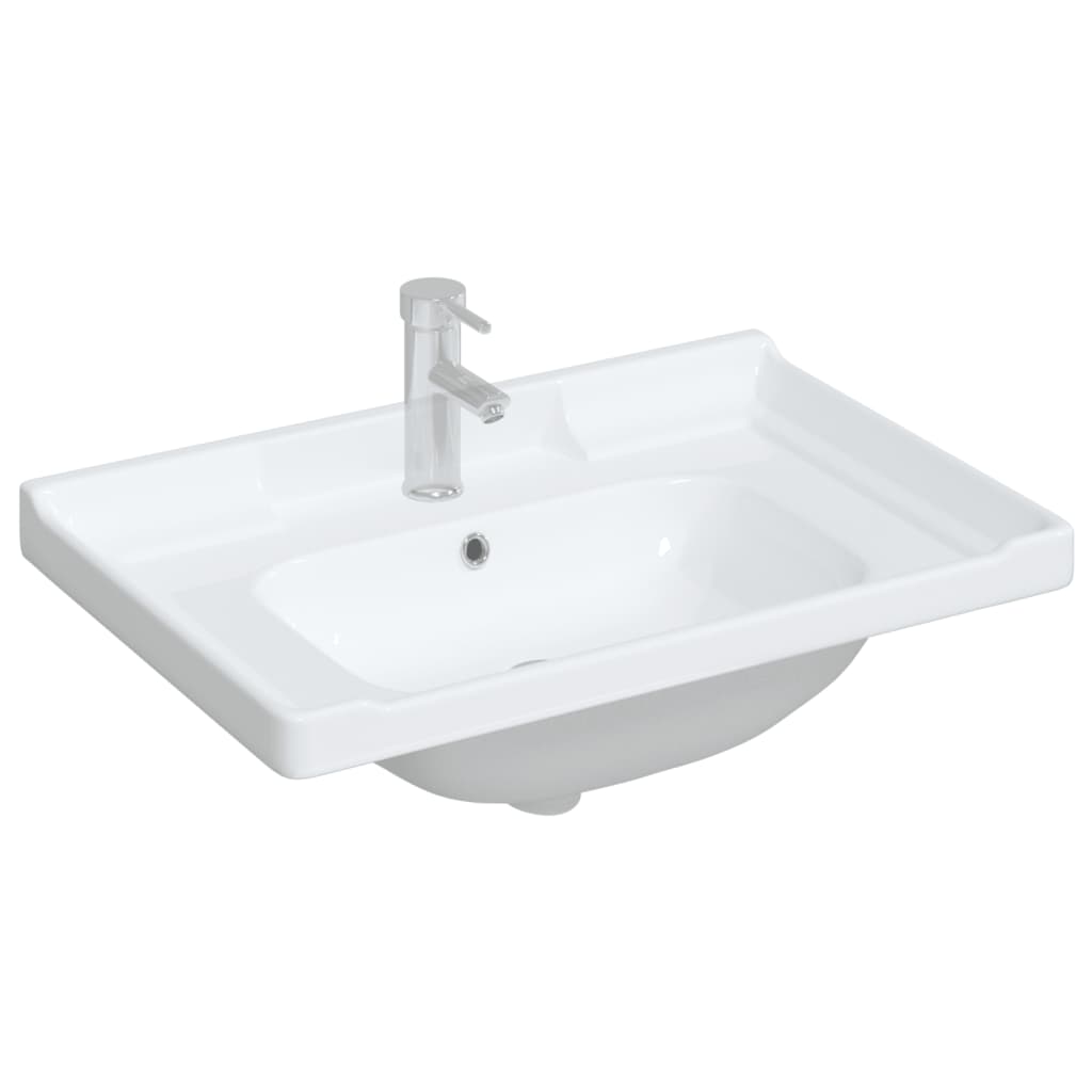 Lavandino da Bagno Bianco 71x48x23 cm Rettangolare in Ceramica - homemem39