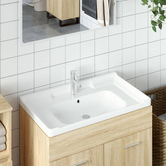 Lavandino da Bagno Bianco 81x48x23 cm Rettangolare in Ceramica - homemem39