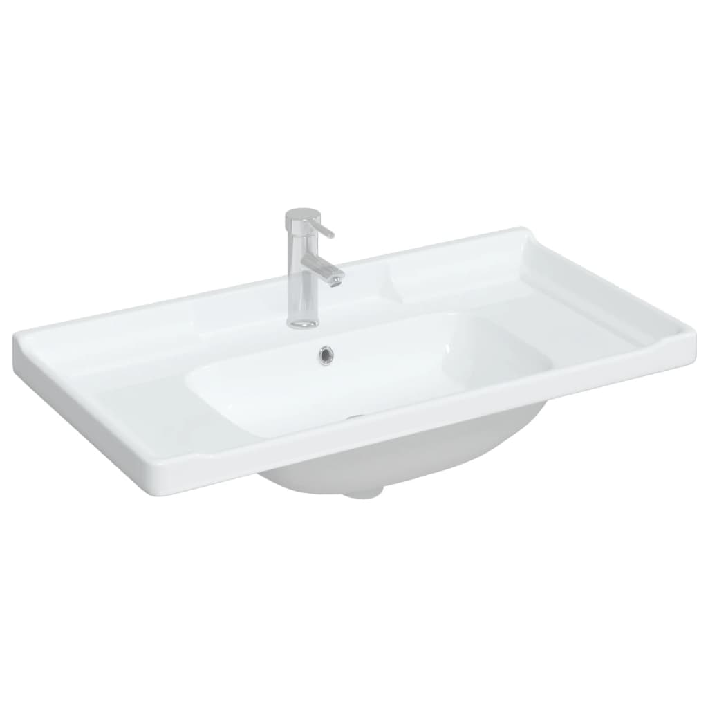 Lavandino da Bagno Bianco 91,5x48x23cm Rettangolare in Ceramica - homemem39