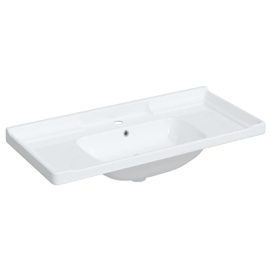 Lavandino da Bagno Bianco 100x48x23 cm Rettangolare in Ceramica - homemem39