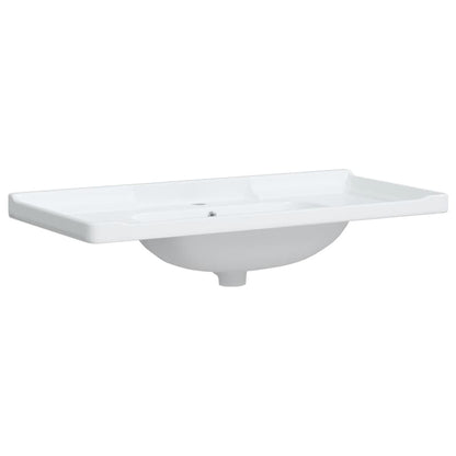 Lavandino da Bagno Bianco 100x48x23 cm Rettangolare in Ceramica - homemem39