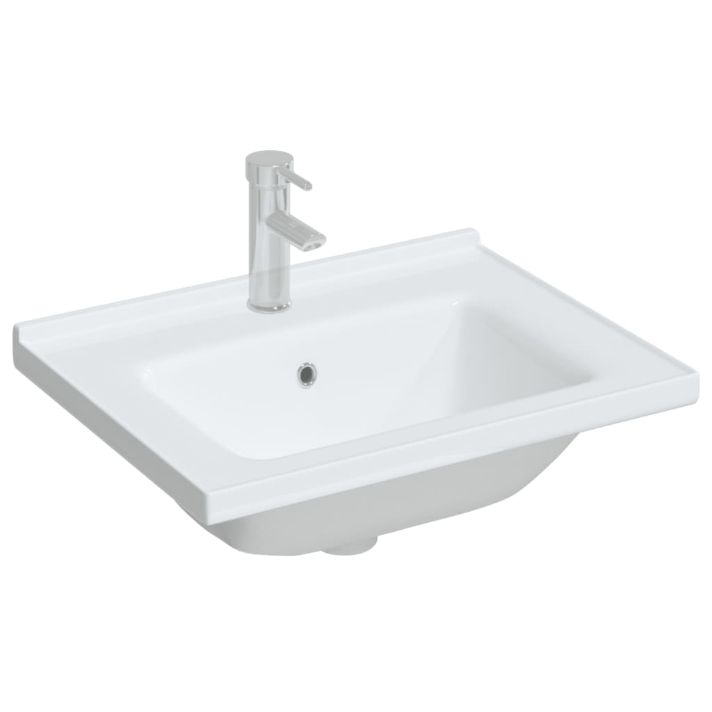 Lavandino da Bagno Bianco 61x48x19,5cm Rettangolare in Ceramica - homemem39