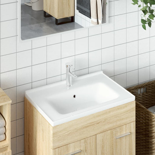 Lavandino da Bagno Bianco 61x48x19,5cm Rettangolare in Ceramica - homemem39