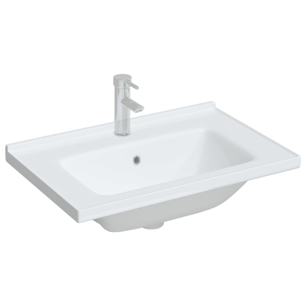 Lavandino da Bagno Bianco 71x48x19,5cm Rettangolare in Ceramica - homemem39