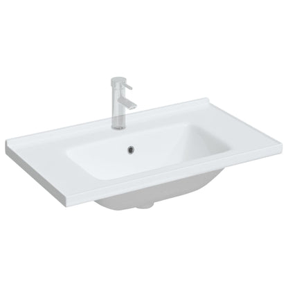 Lavandino da Bagno Bianco 81x48x19,5cm Rettangolare in Ceramica - homemem39