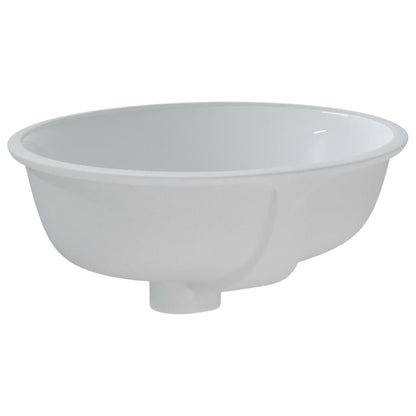 Lavandino da Bagno Bianco 38,5x33,5x19 cm Ovale in Ceramica - homemem39