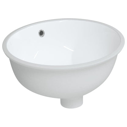 Lavandino da Bagno Bianco 37x31x17,5 cm Ovale in Ceramica - homemem39