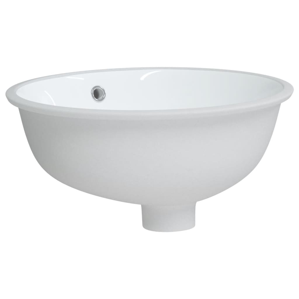 Lavandino da Bagno Bianco 37x31x17,5 cm Ovale in Ceramica - homemem39