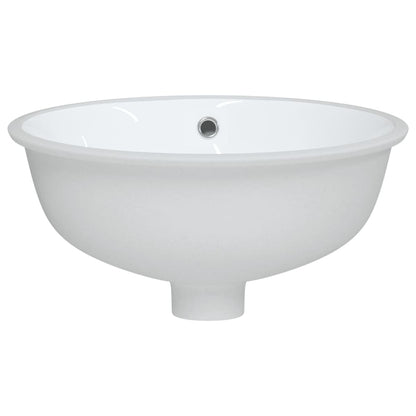 Lavandino da Bagno Bianco 37x31x17,5 cm Ovale in Ceramica - homemem39