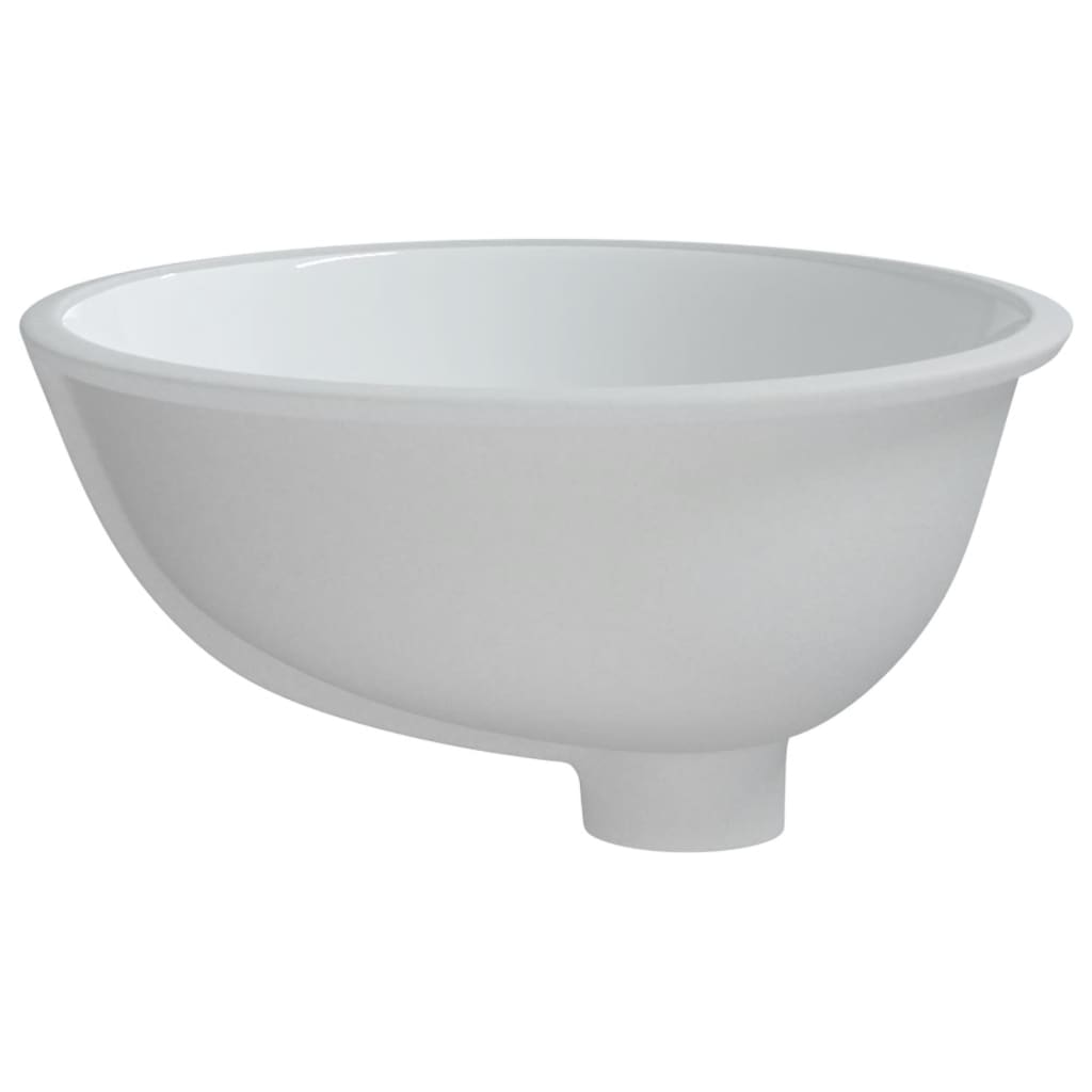 Lavandino da Bagno Bianco 37x31x17,5 cm Ovale in Ceramica - homemem39