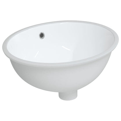 Lavandino da Bagno Bianco 43x35x19 cm Ovale in Ceramica - homemem39