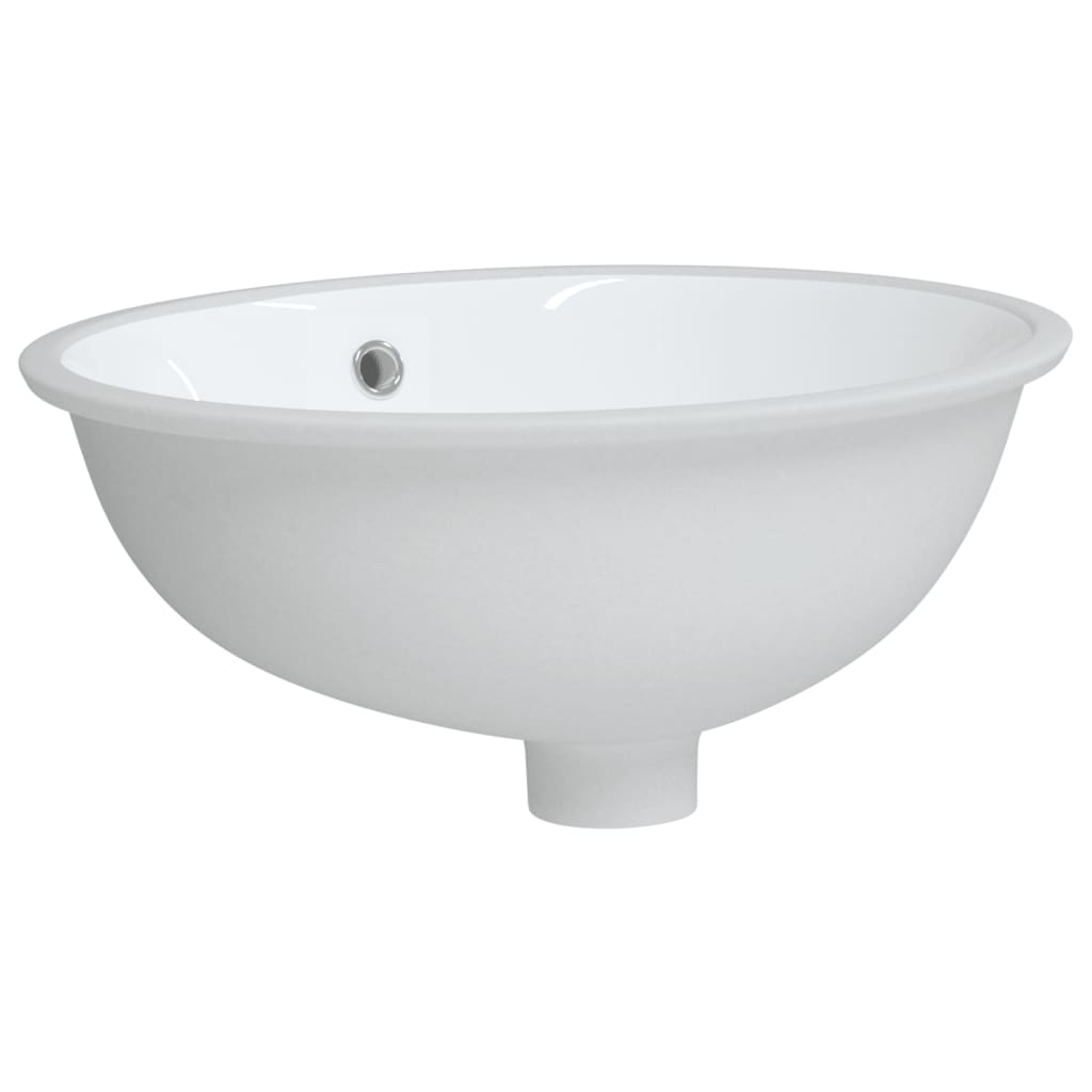 Lavandino da Bagno Bianco 43x35x19 cm Ovale in Ceramica - homemem39