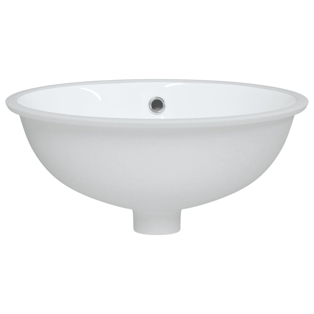 Lavandino da Bagno Bianco 43x35x19 cm Ovale in Ceramica - homemem39