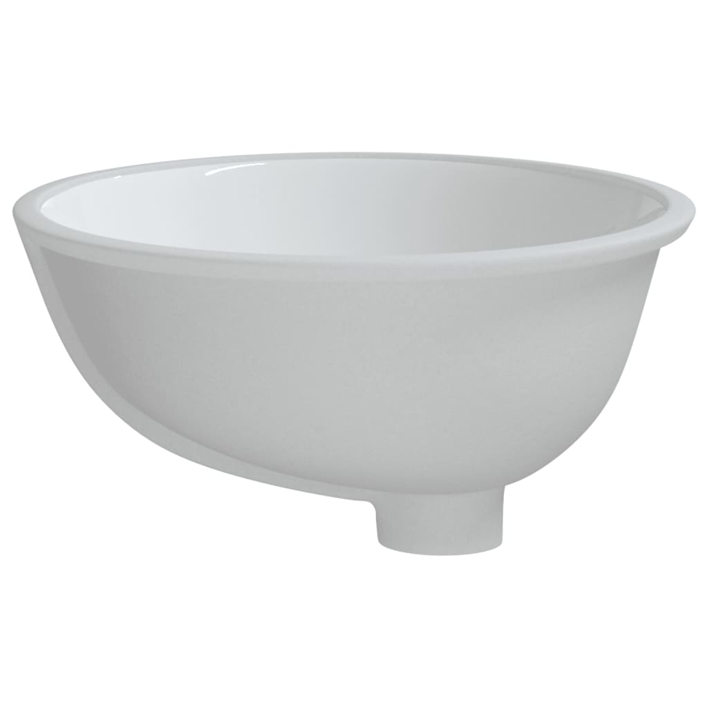 Lavandino da Bagno Bianco 43x35x19 cm Ovale in Ceramica - homemem39