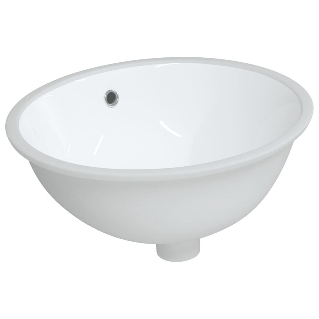 Lavandino da Bagno Bianco 47x39x21 cm Ovale in Ceramica - homemem39