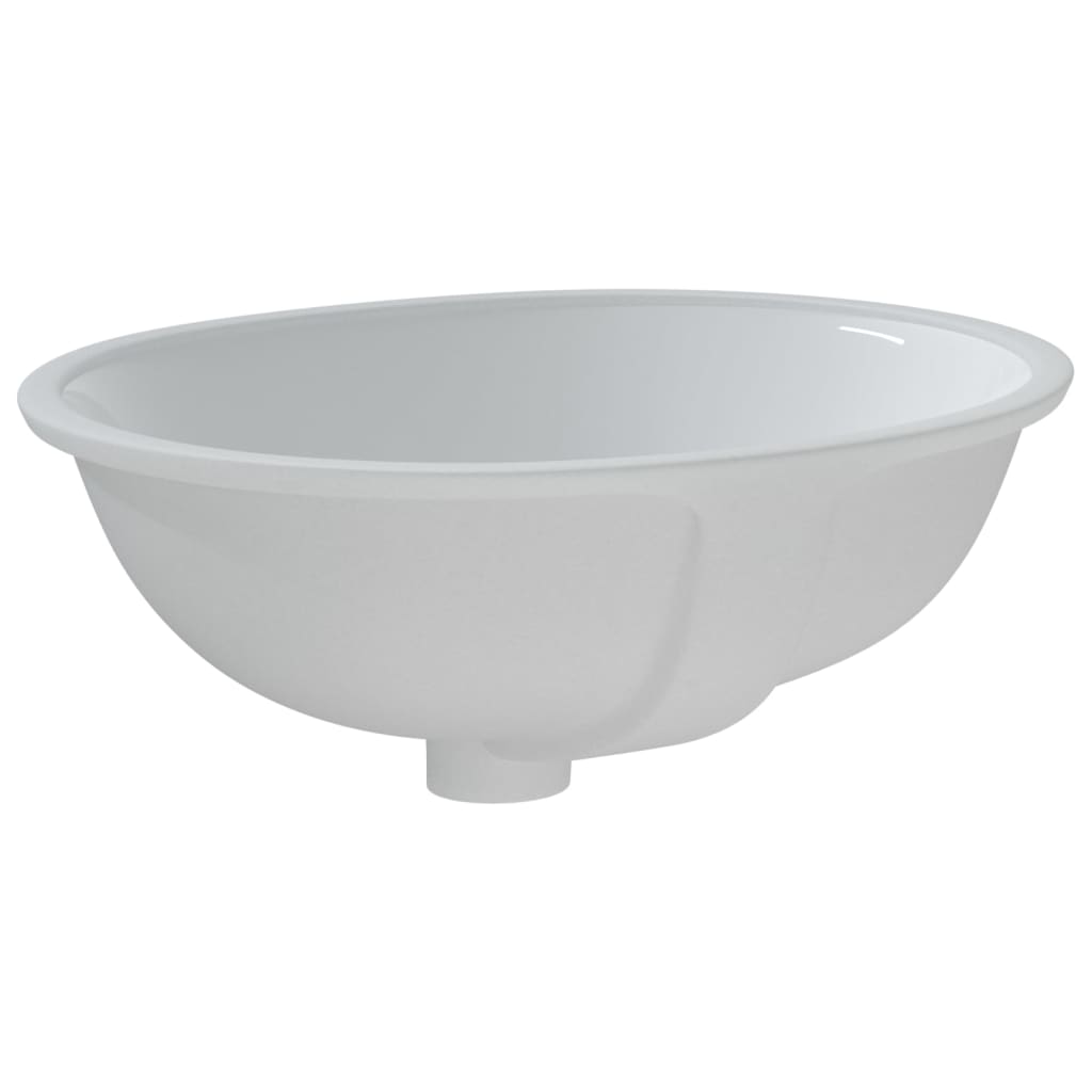 Lavandino da Bagno Bianco 47x39x21 cm Ovale in Ceramica - homemem39