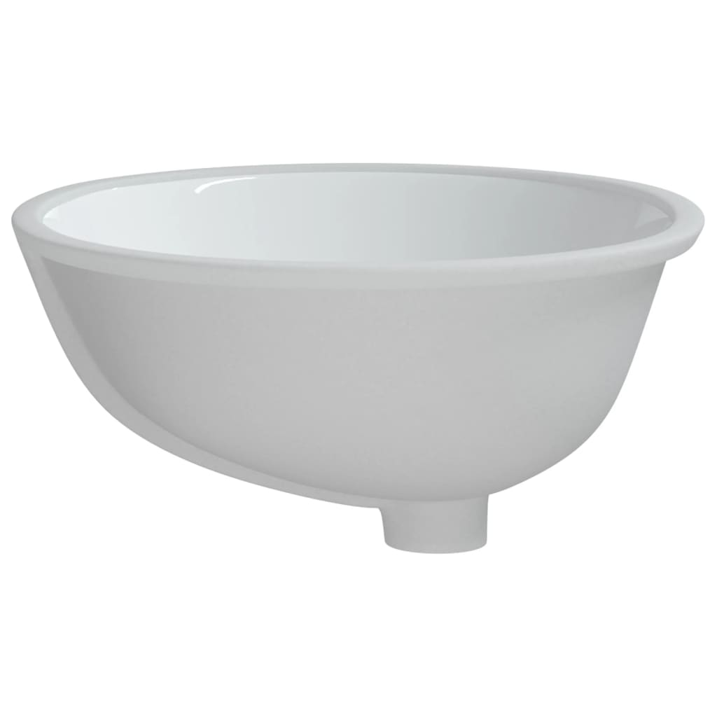 Lavandino da Bagno Bianco 47x39x21 cm Ovale in Ceramica - homemem39